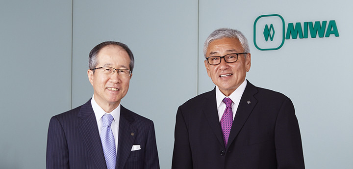代表取締役社長 和氣 英雄、代表取締役副社長 川邉 浩史