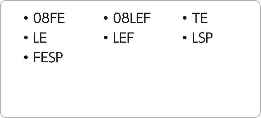 刻印が 08FE 08LEF TE LE LEF LSP FESP のいずれか