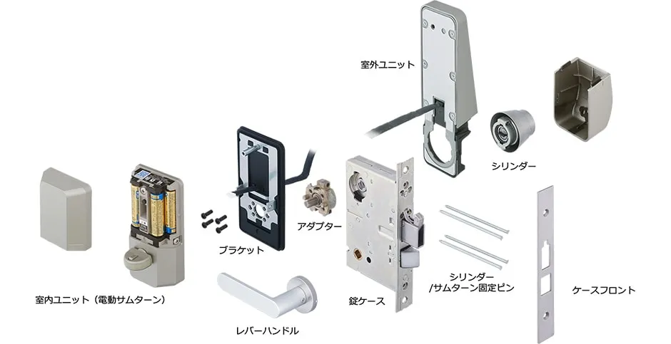 写真:錠ケースやシリンダーなど、ほとんどの製品を国内自社工場で組み立て