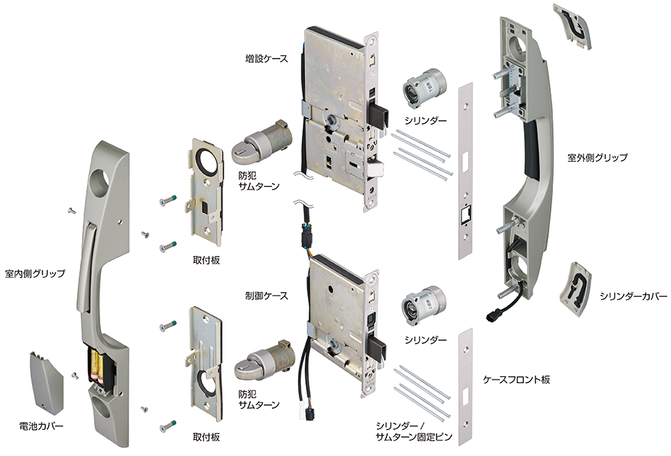 写真:錠ケースやシリンダーなど、ほとんどの製品を国内自社工場で組み立て